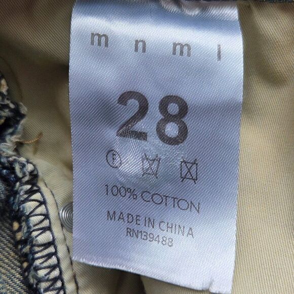 Mnml Angel Jeans Mens Size 28 Waist Streetwear Straight Leg Cuffed 100% Cotton - Picture 11 of 12